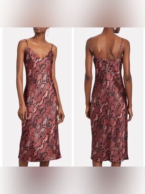 NWT L’AGENCE Jodie Silk Charmeuse Slip Dress Garnet Black Aurora XS